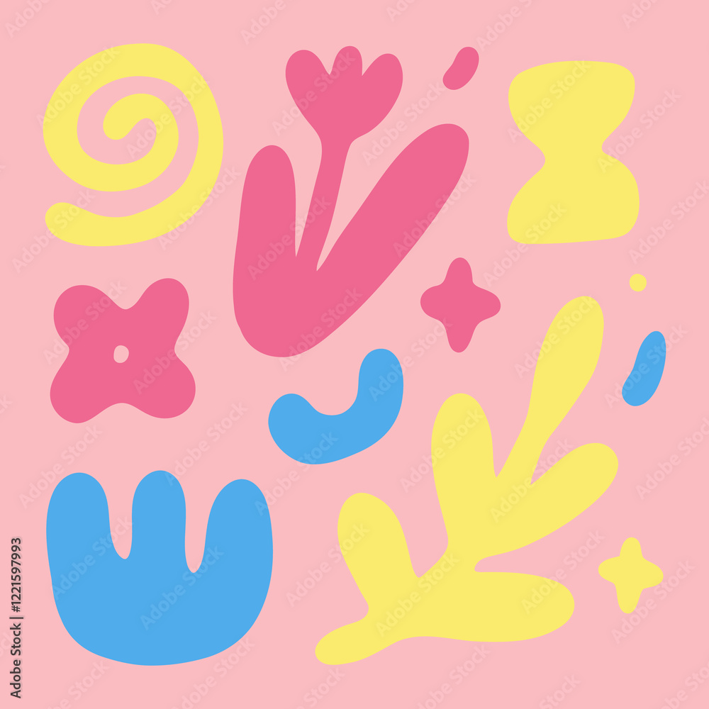 Abstract elements on a pink background Abstract elements on a pink background