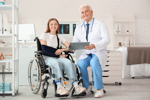 Young woman in wheelchair w...