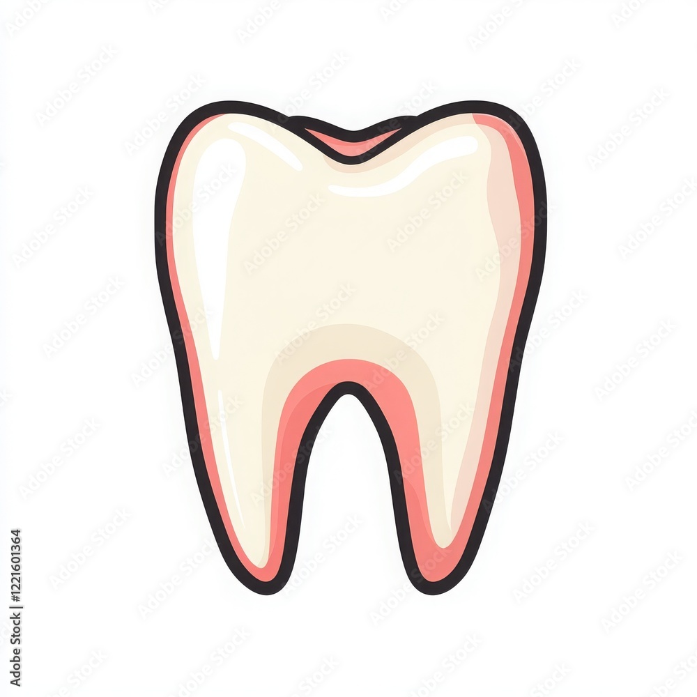 Minimalistic tooth icon with thin outline in flat style Generative AI Minimalistic tooth icon with thin outline in flat style Generative AI