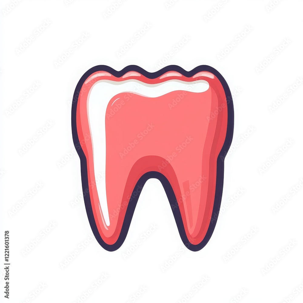 Minimalistic tooth icon with thin outline in flat style Generative AI Minimalistic tooth icon with thin outline in flat style Generative AI