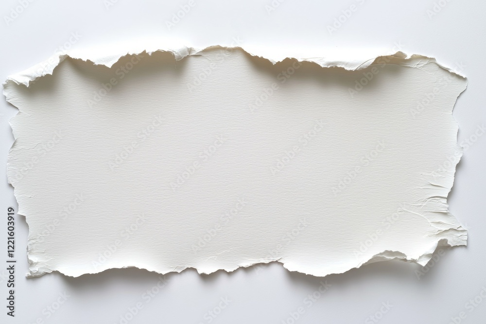 Torn piece of paper with a white background Torn piece of paper with a white background