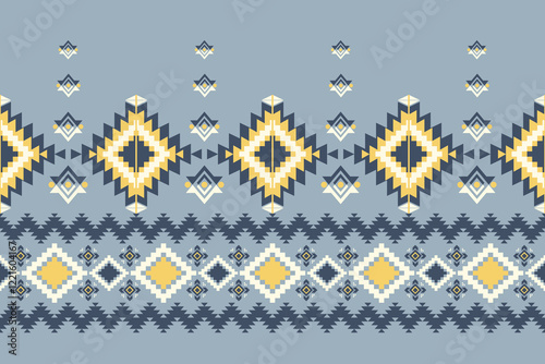 Tribal Navajo and Native pattern American tribal Southwest Aztec ornament pattern Navajo Aztec ethnic textile texture tribal Aztec pattern Navajo Native Mexican fabric seamless Vector for textile,ikat