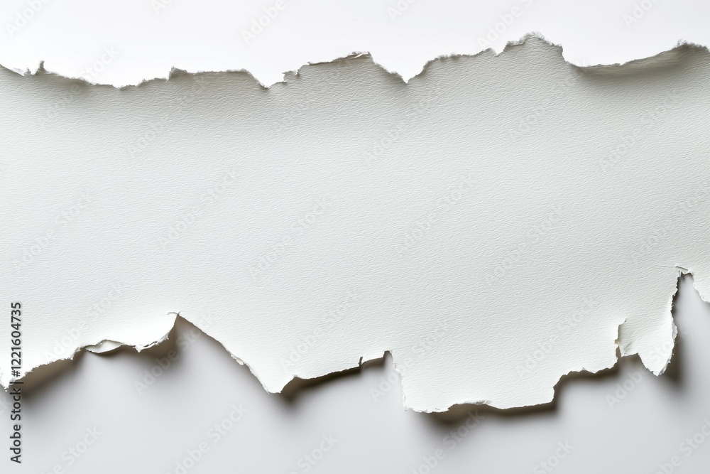 White paper with a tear in it