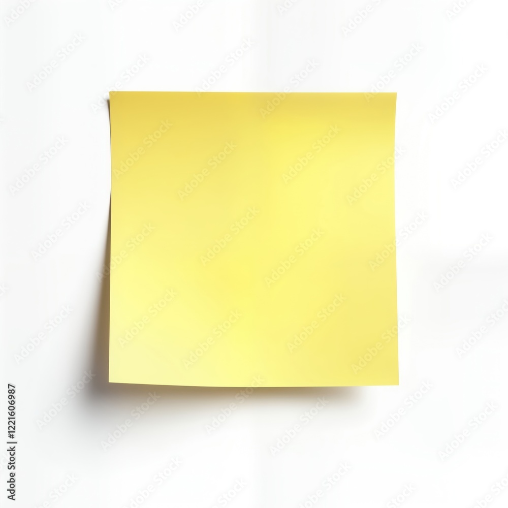 Blank yellow sticky note. Isolated on white background. Useful for reminders, messages, notes. Versatile design for various applications. Simple, clean template. Perfect for office use. Suitable for Blank yellow sticky note. Isolated on white background. Useful for reminders, messages, notes. Versatile design for various applications. Simple, clean template. Perfect for office use. Suitable for
