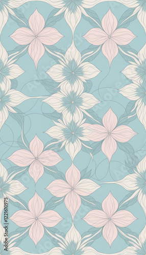 Elegant Floral Fabric Pattern with Soft Watercolor Effect