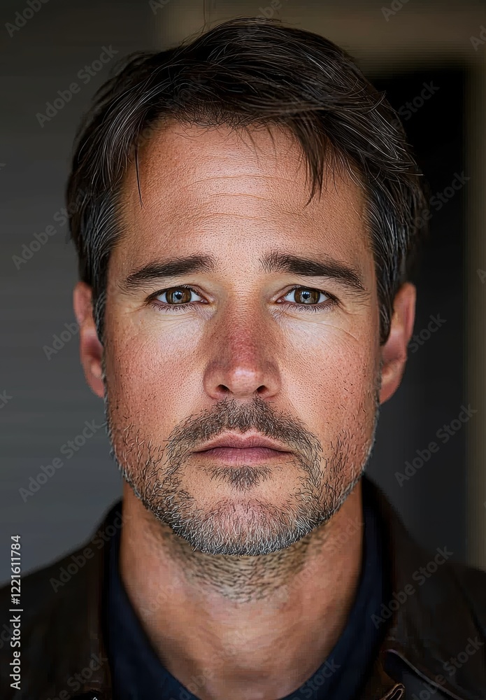 Obraz premium Close-up portrait of a man with a serious expression