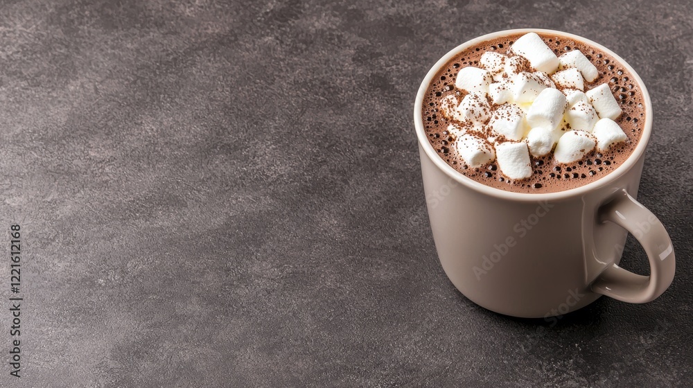 Warm mug of hot chocolate with marshmallows Warm mug of hot chocolate with marshmallows