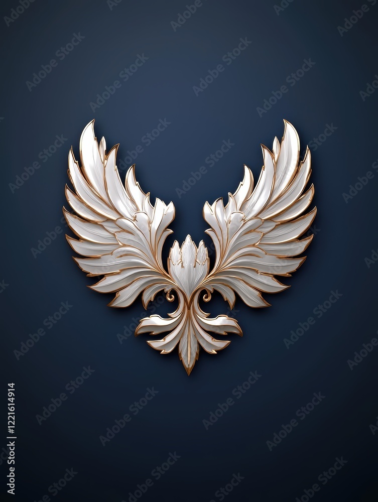 Elegant gold and white wings design element Elegant gold and white wings design element