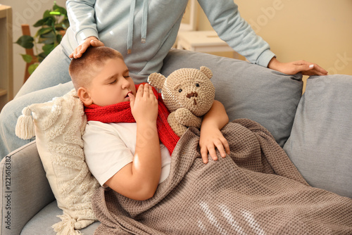 Mother taking care of her s...