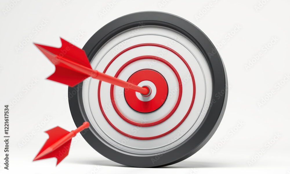 red arrow target with two arrows hitting center, symbolizing precision and focus. design features concentric circles in red and white, creating striking visual impact red arrow target with two arrows hitting center, symbolizing precision and focus. design features concentric circles in red and white, creating striking visual impact