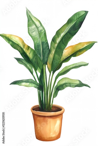 Wallpaper Mural Large green plant is in a pot Torontodigital.ca