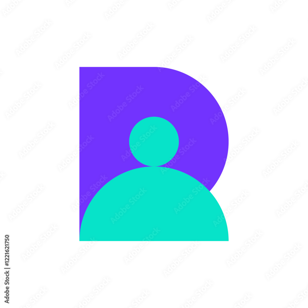 Letter R people simple modern logo design Letter R people simple modern logo design