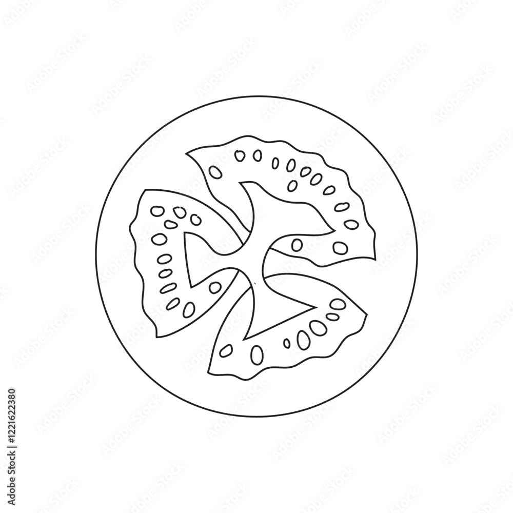Obraz premium Illustration line stroke tomato slice unique design