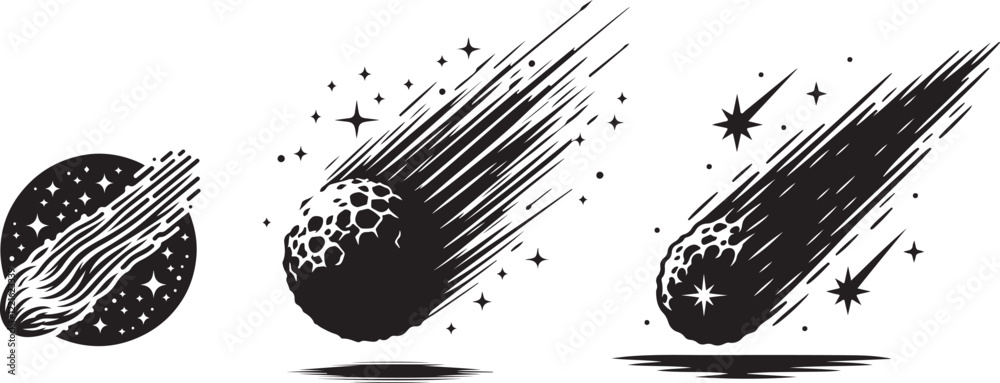 Meteor Shower Illustrations Silhouette clipart 