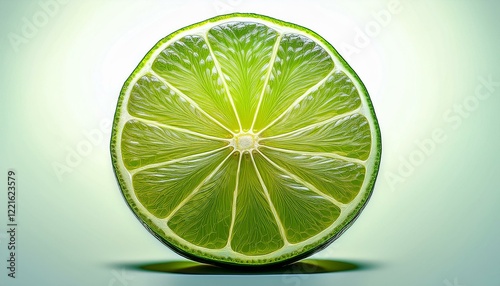 A vibrant lime slice, juicy and refreshing.