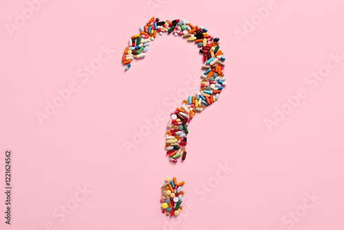 Question mark made of diffe...