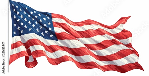 Wallpaper Mural American flag with red and blue colors, white stars at the top, and a white border around the graphic on a white background. Torontodigital.ca