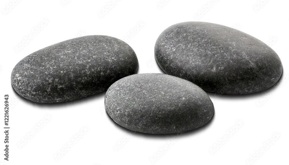 gray pebbles isolated on white background