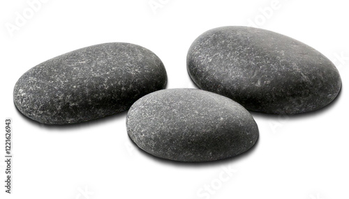 Obraz na płótnie gray pebbles isolated on white background w salonie