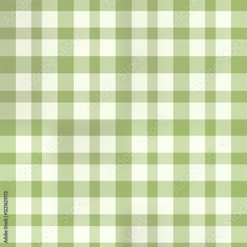 Green, white gingham fabric texture. Seamless pattern. Ideal for textile design projects. Illustration shows repeating checkered pattern. Perfect for clothing patterns, home decor, even wrapping