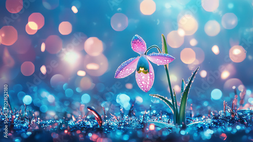 january birth flower snowdrop neon cyberdelic