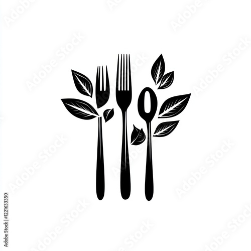 Healthy Eating Utensils Silhouette photo