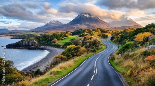 Scenic autumn drive along coastal road isle of skye landscape photography natural beauty