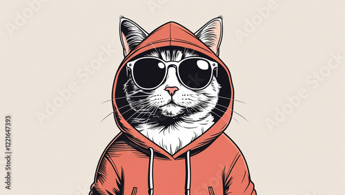 a_small_cat_wear_a_sun_glass_and_hoodie