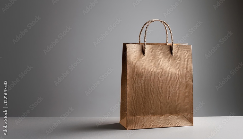 Brown Paper Shopping Bag Resting Gently on Light Wooden Floor in a Serene Indoor Space Brown Paper Shopping Bag Resting Gently on Light Wooden Floor in a Serene Indoor Space