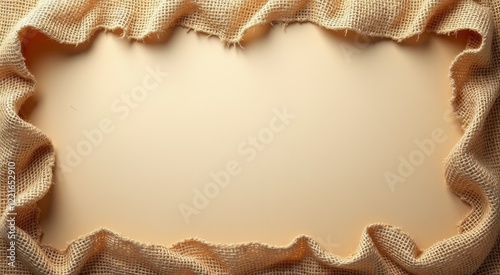 Arafed frame made of burlock fabric with a blank space for text photo