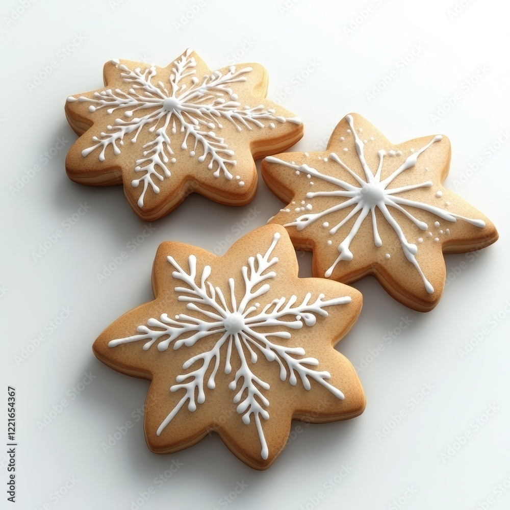 3D Realistic Sugar cookies isolated on white background 3D Realistic Sugar cookies isolated on white background