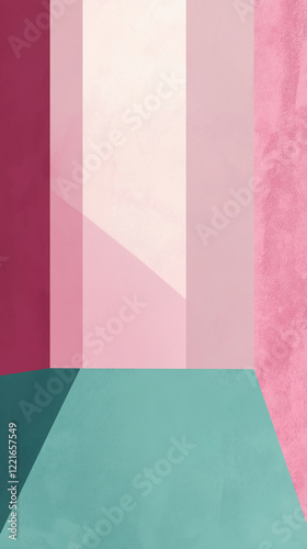 Obraz na płótnie Background of geometric shapes in pink, magenta and green vertical w salonie