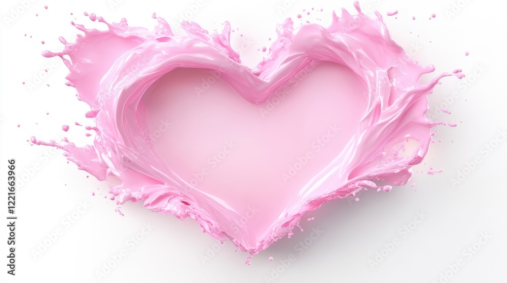 Pink liquid heart splashing in motion with smooth and artistic design Pink liquid heart splashing in motion with smooth and artistic design