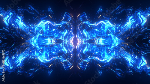 A futuristic AI-themed banner, glowing blue circuits forming a neural network, abstract digital waves, cybernetic patterns. 