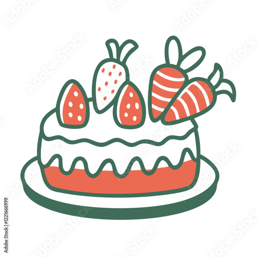 Decorative carrot cake icon