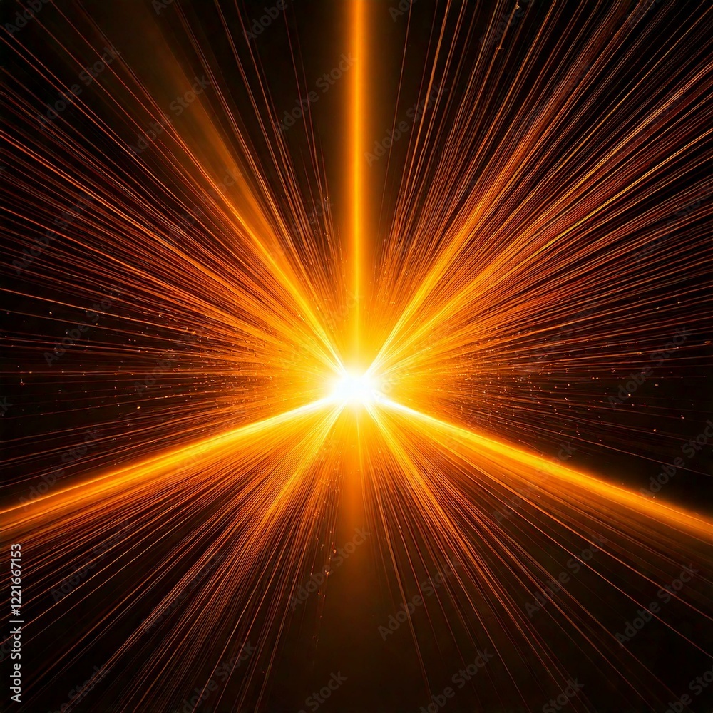 Fototapeta premium Bright orange light burst, Generated image