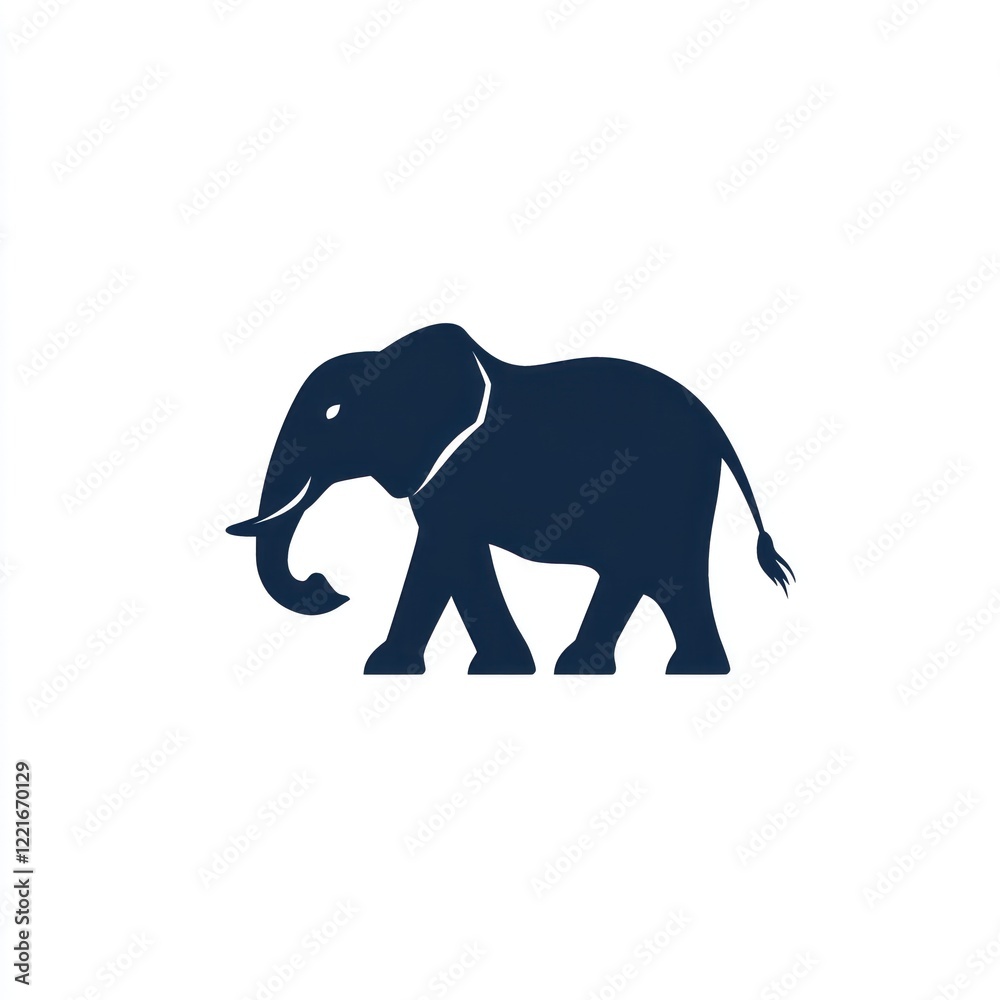 Silhouetted elephant, simple graphic, nature, logo design Silhouetted elephant, simple graphic, nature, logo design