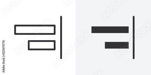 Alignment icon Outline vector sign