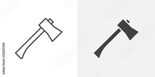 Axe icon Outline vector sign