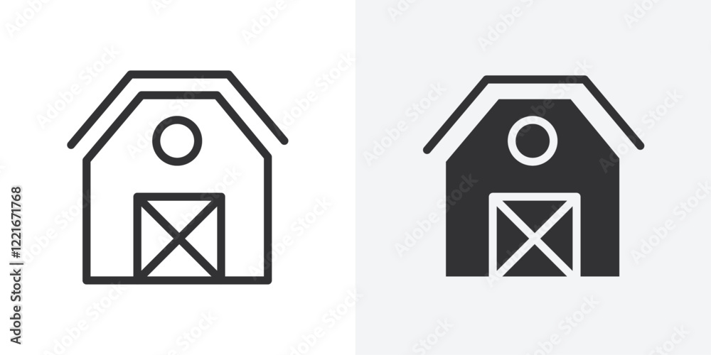 barn farm icon Outline vector sign barn farm icon Outline vector sign