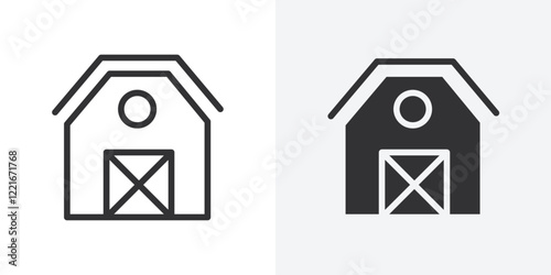 barn farm icon Outline vector sign