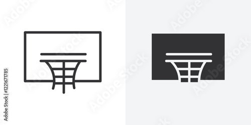 Basketball Hoop icon Outline vector sign