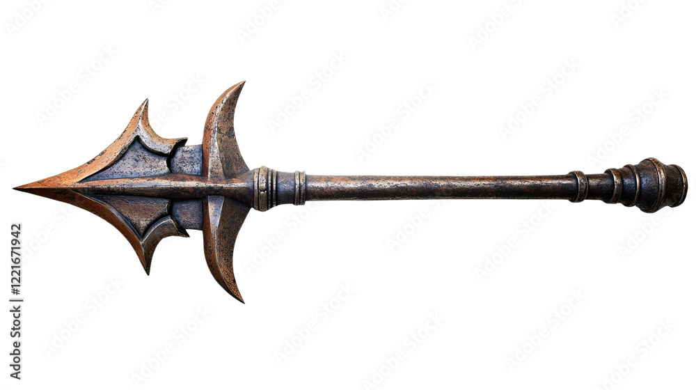 Ancient Weapon: A close-up view of an ornate bronze spear, its weathered surface hinting at battles fought and stories untold. The spear's design is intricate. Ancient Weapon: A close-up view of an ornate bronze spear, its weathered surface hinting at battles fought and stories untold. The spear's design is intricate.