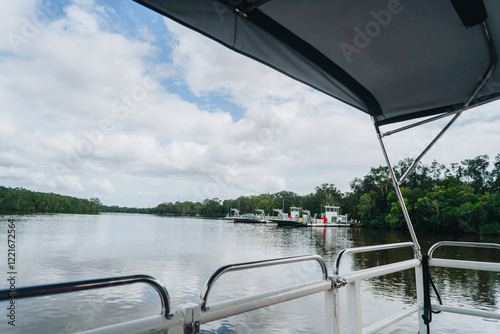 The ferry on the Noosa river along the Noosa North Shore, Noosa, QLD, Australia 