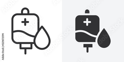 blood bag icon Outline vector sign