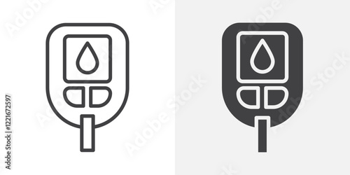 Blood sugar test icon Outline vector sign