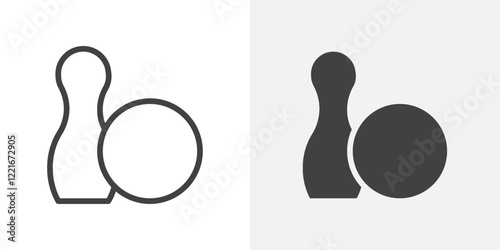 Bowling icon Outline vector sign