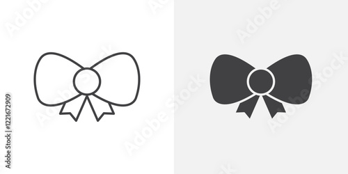 Bowknot icon Outline vector sign