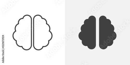 Brain icon Outline vector sign