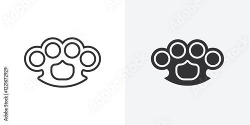 brass knuckles icon Outline vector sign